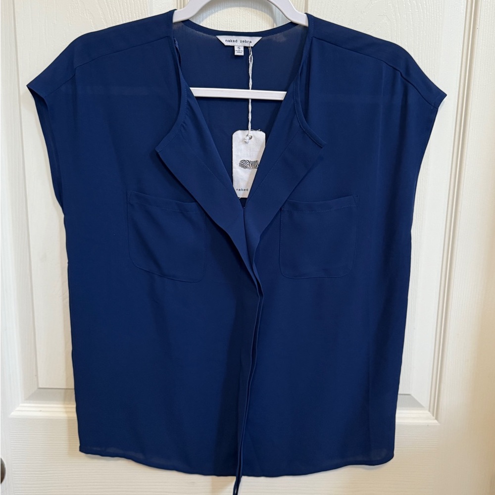 Naked Zebra Blue Women's Blouse - Size S - NWT